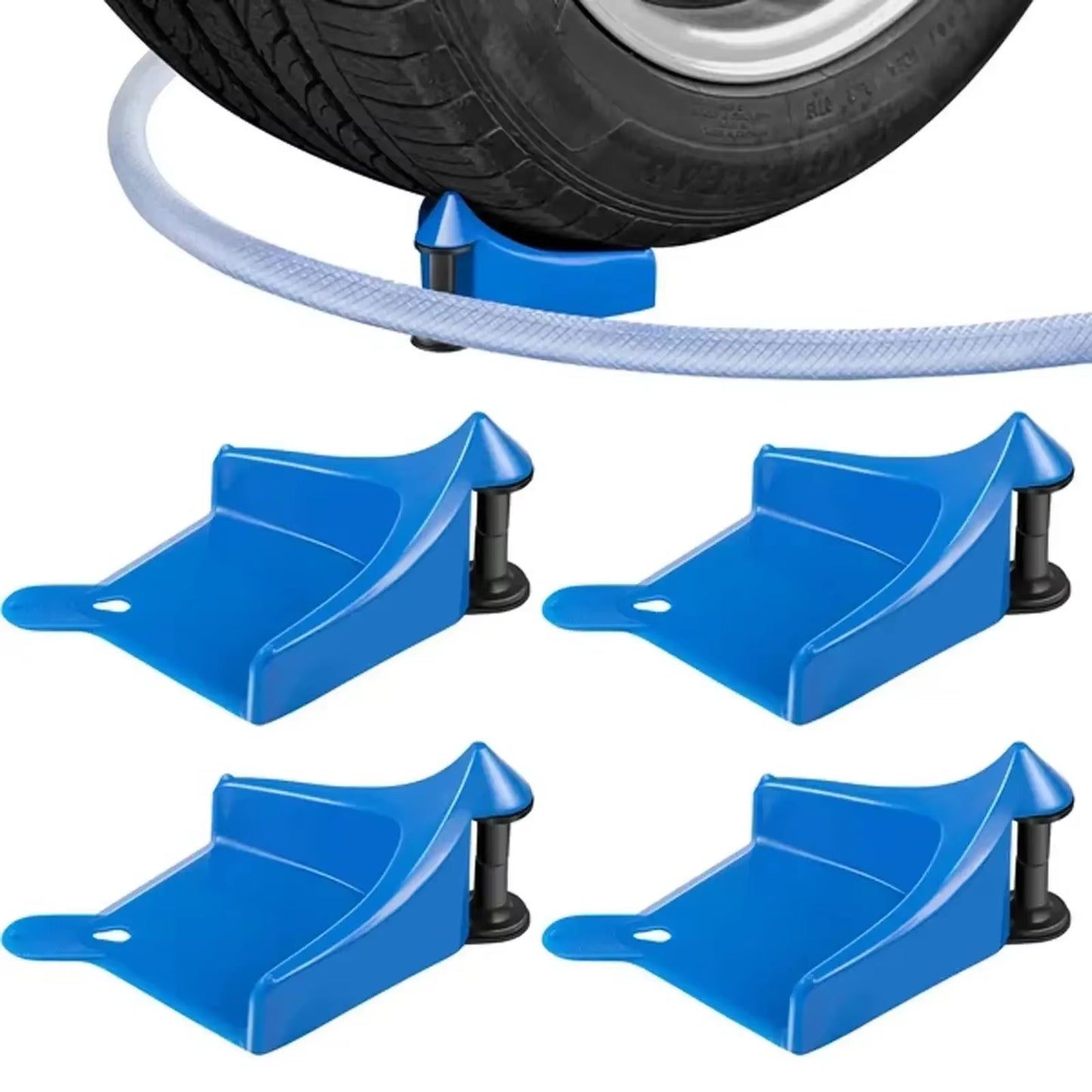 Car Wheel Hose Guide Hose Slide Tire Wedge Universal Car Wash Tool Tire Blocker Multiuse Anti-Winder Wire Winder for Car Washing